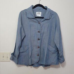 Flax Two-toned 100% Linen Top